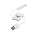Retractable USB to Micro USB Cable w/ MFI Adapter